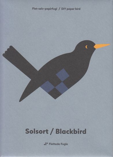 Solsort/Blackbird - DIY paper birdimage