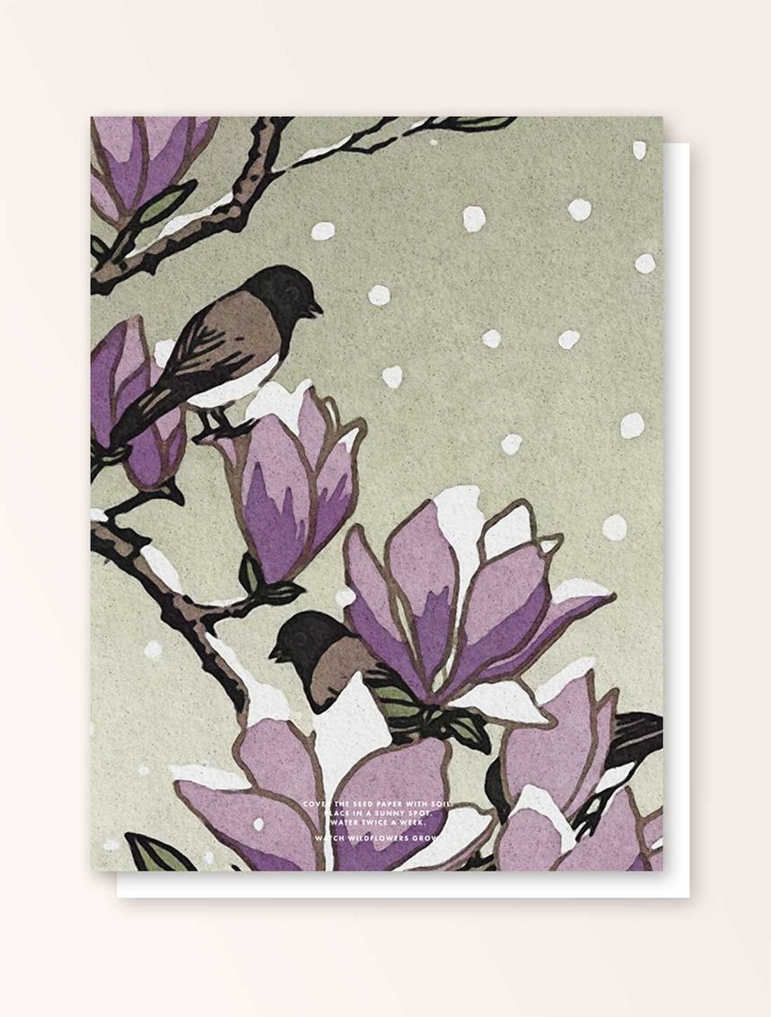 Magnolia in the Snow julekort Viola Brun Glyptoteket